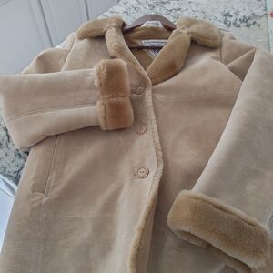 Marvin Richards Tan Faux Fur Trim Jacket